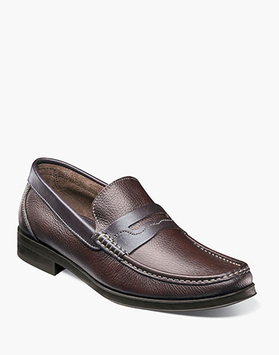 Westbrooke Moc Toe Penny Loafer in Brown Tumbled for $121.90 dollars.