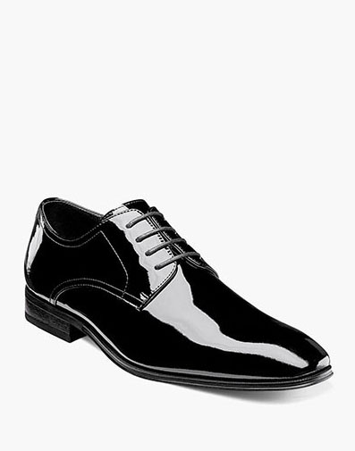 Tux Plain Toe Oxford in Black Patent for $175.00 dollars.