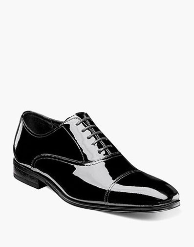 Tux Cap Toe Oxford in Black Patent for $175.00 dollars.