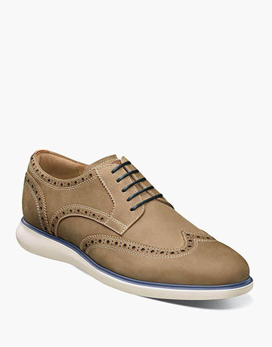 Fuel Wingtip Oxford in Tan for $175.00 dollars.