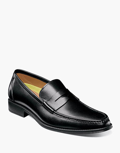Amelio Moc Toe Penny Loafer in Black for $160.00 dollars.