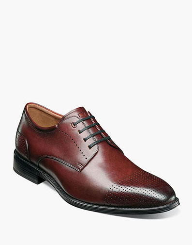 Amelio Perf Cap Toe Oxford in Burgundy for $160.00 dollars.