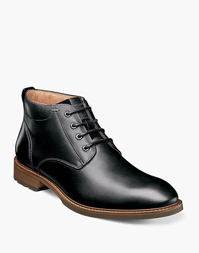 Lodge Plain Toe Chukka Boot in Black Waxy for $190.00 dollars.