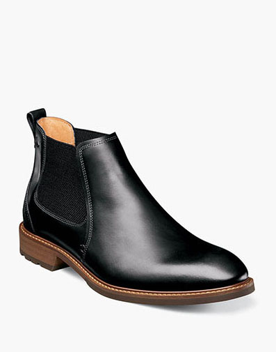 Lodge Plain Toe Gore Boot in Black Waxy for $180.00 dollars.