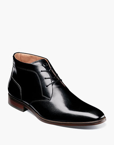 Sorrento Plain Toe Chukka Boot in Black for $175.00 dollars.