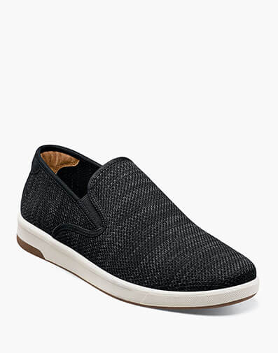 Crossover Knit Plain Toe Slip On Sneaker in Black for $135.00 dollars.