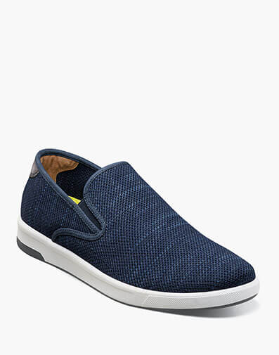 Crossover Knit Plain Toe Slip On Sneaker