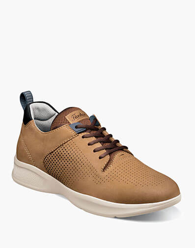 Studio Perf Toe Lace Up Sneaker in Tan for $180.00 dollars.