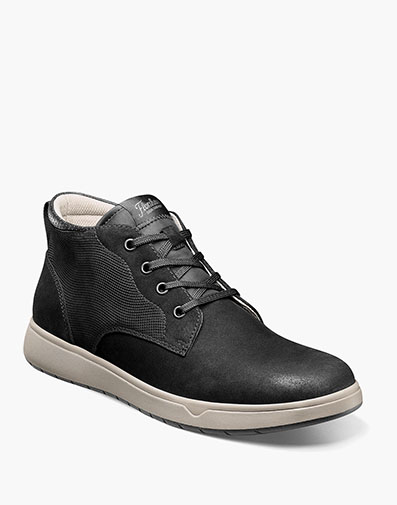 Heist Plain Toe Chukka Boot in Black Nubuck for $180.00 dollars.