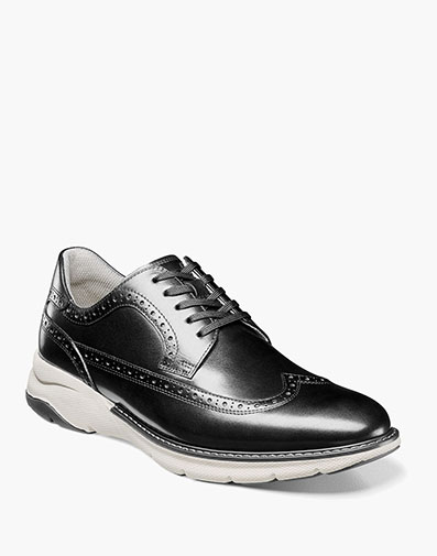 Frenzi Wingtip Oxford in Black for $180.00 dollars.