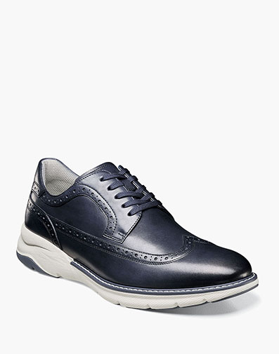 Frenzi Wingtip Oxford in Navy for $180.00 dollars.