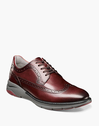 Frenzi Wingtip Oxford in Burgundy for $180.00 dollars.