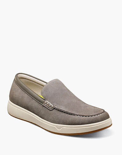 Heist Moc Toe Venetian Loafer in Gray Suede for $170.00 dollars.