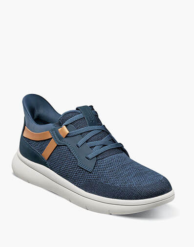 Fleet Knit Elastic Lace Slip On Sneaker in Navy Multi for $160.00 dollars.