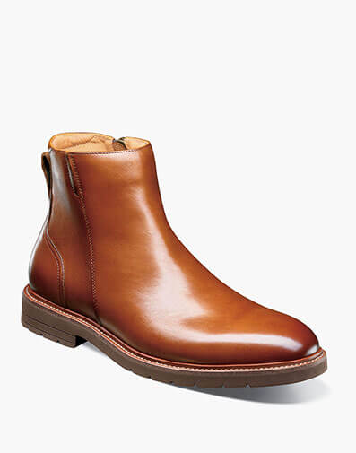 Redford Plain Toe Side Zip Boot in Cognac for $190.00 dollars.