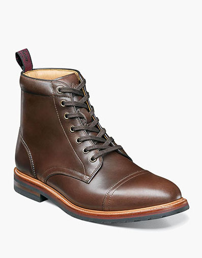 Foundry Cap Toe Boot in Brown for $405.00 dollars.