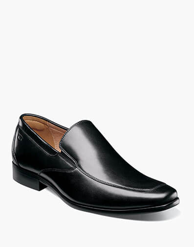 Postino Moc Toe Venetian Slip On Black Smooth
