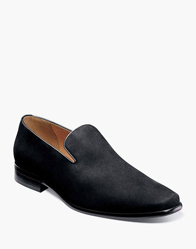 Postino Plain Toe Slip On in Black Nubuck for $180.00 dollars.