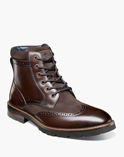 Renegade Wingtip Lace Up Boot in Brown for $215.00 dollars.