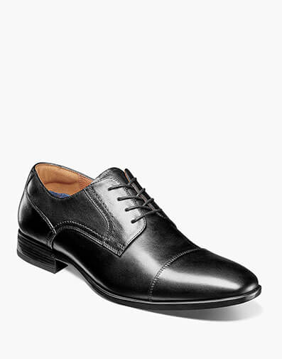 Zaffiro Cap Toe Oxford in Black for $180.00 dollars.