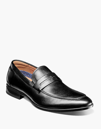 Zaffiro Moc Toe Penny Loafer in Black for $180.00 dollars.