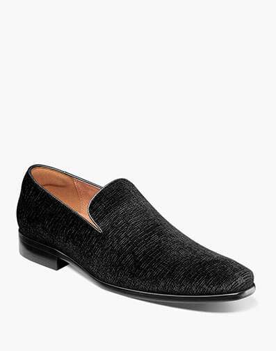 Postino Plain Toe Velvet Slip On in Black for $140.00 dollars.