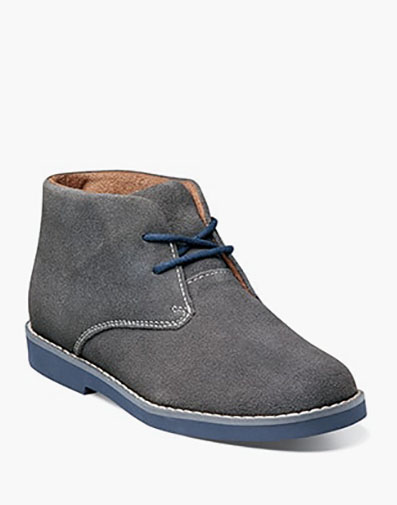 Quinlan Jr. Boys Plain Toe Chukka Boot in Gray Suede for $80.00 dollars.