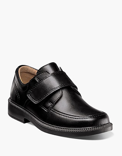 Berwyn Jr. Boys Moc Toe Slip On Strap  in Black for $75.00 dollars.