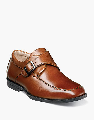 Reveal Jr. Boys Moc Toe Monk Strap Oxford in Cognac for $90.00 dollars.