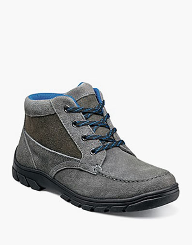 Trektion Jr. Boys Moc Toe Lace Up Boot in Dark Gray for $65.00 dollars.