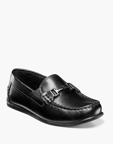 Jasper Jr. Boys Moc Toe Bit Loafer in Black for $90.00 dollars.