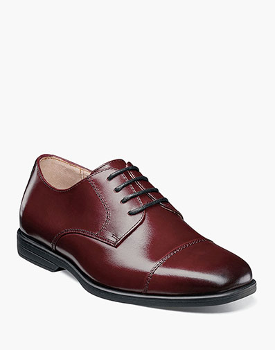 Reveal Jr. Boys Cap Toe Oxford in Burgundy for $90.00 dollars.