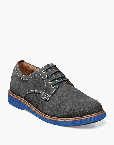Supacush Jr. Boys Plain Toe Oxford in Gray Suede for $90.00 dollars.