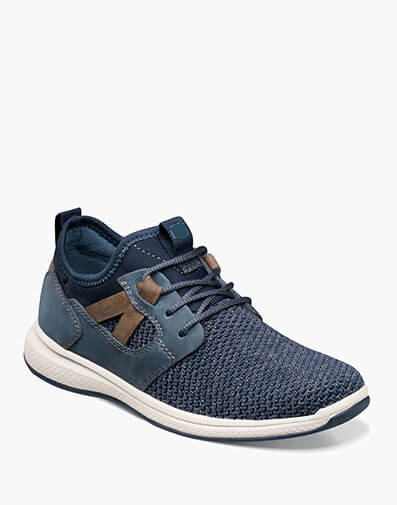 Great Lakes Jr. Boys Knit Plain Toe Sneaker in Navy for $95.00 dollars.