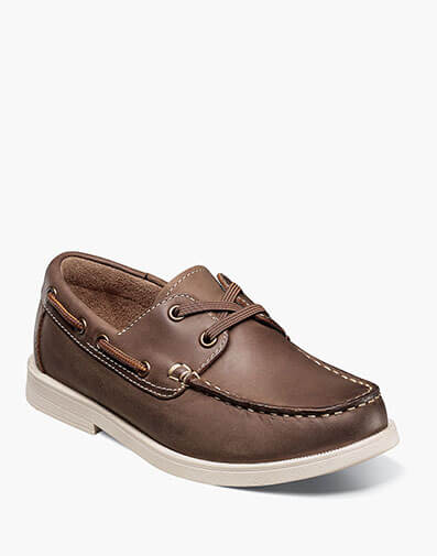 Croquet Jr. Boys Moc Toe Boat Shoe in Brown CH for $90.00 dollars.