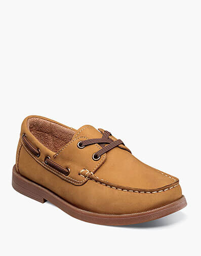 Croquet Jr. Boys Moc Toe Boat Shoe in Tan for $90.00 dollars.