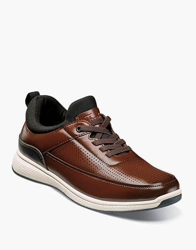 Satellite Jr. Boys Perf Elastic Lace Slip On Sneaker in Cognac for $90.00 dollars.