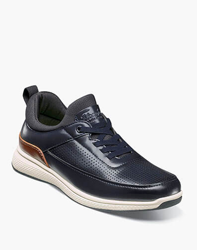 Satellite Jr. Boys Perf Elastic Lace Slip On Sneaker in Navy for $90.00 dollars.