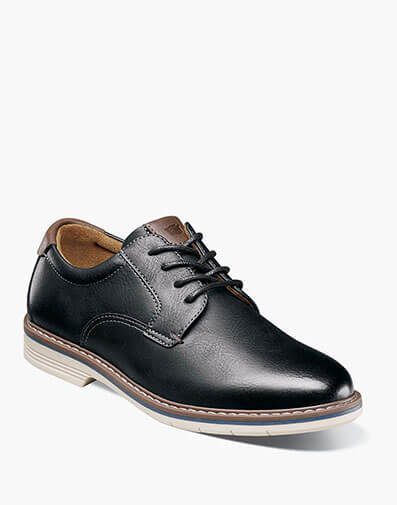 Norwalk Jr. Boys Plain Toe Oxford in Black Waxy for $90.00 dollars.