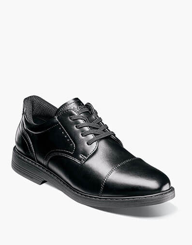 Highrise Jr. Boys Elastic Lace Cap Toe Oxford Hands Free in Black for $90.00 dollars.