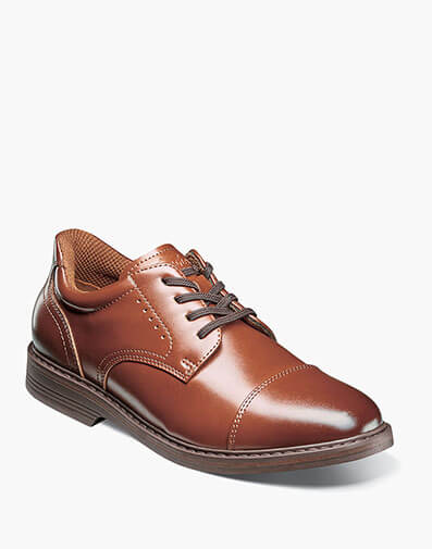 Highrise Jr. Boys Elastic Lace Cap Toe Oxford Hands Free in Cognac for $90.00 dollars.