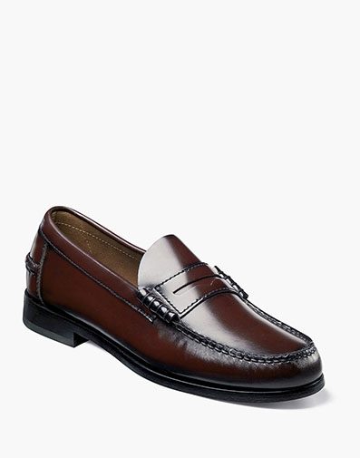 Berkley Moc Toe Penny Loafer in Burgundy for $180.00 dollars.