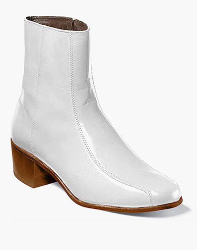 Duke Bike Toe Zipper Boot in White for $195.00 dollars.