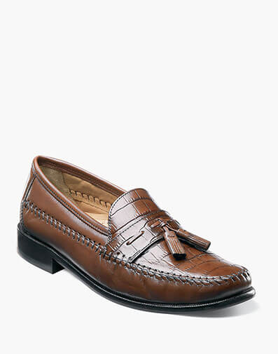 Pisa Moc Toe Tassel Loafer in Cognac for $170.00 dollars.